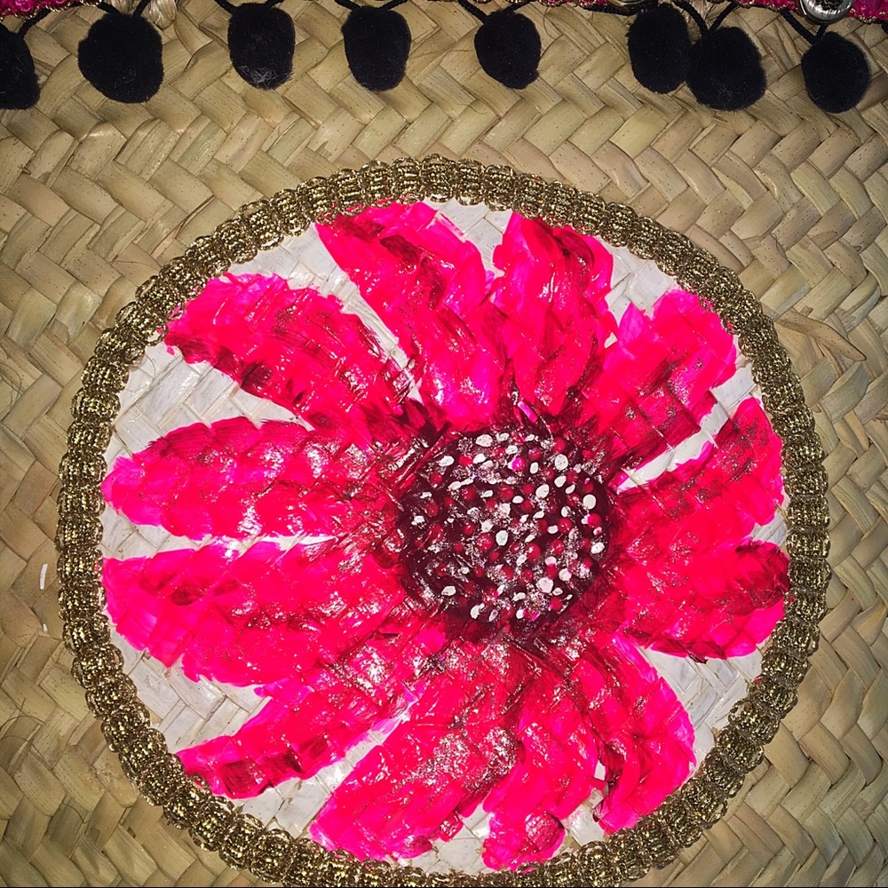 Hand painted RDP by Rebecca De Pedro Straw bag - Picture 5 of 8